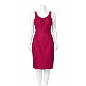 Antonio Melani Fuchsia Textured Sheath Scoop Neck Sleeveless Dress Women's 8
